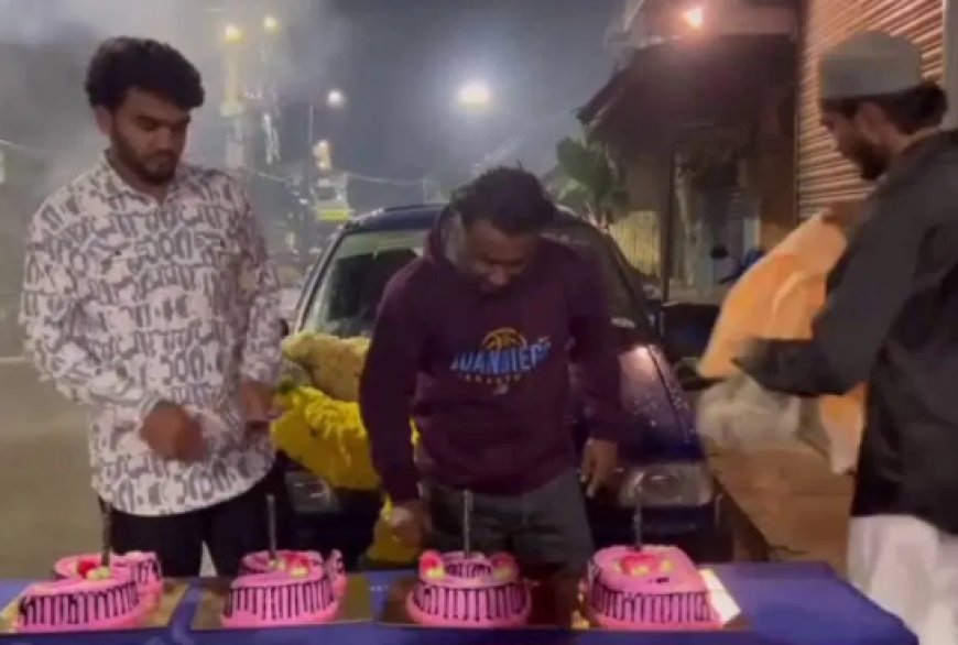 ತಲ್ವಾರ್ʼನಿಂದ ಕೇಕ್ ಕತ್ತರಿಸಿ ಹುಟ್ಟುಹಬ್ಬ ಆಚರಣೆ! ಪಟಾಕಿ ಸಿಡಿಸಿ ಯುವಕರ ಹುಚ್ಚಾಟ