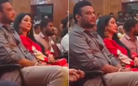 ಪತ್ನಿ ವಿಜಯಲಕ್ಷ್ಮೀ ಜೊತೆ ಭರತನಾಟ್ಯ ನೋಡಲು ಬಂದ ನಟ ದರ್ಶನ್..! ಫ್ಯಾನ್ಸ್ ಫುಲ್ ಖುಷ್