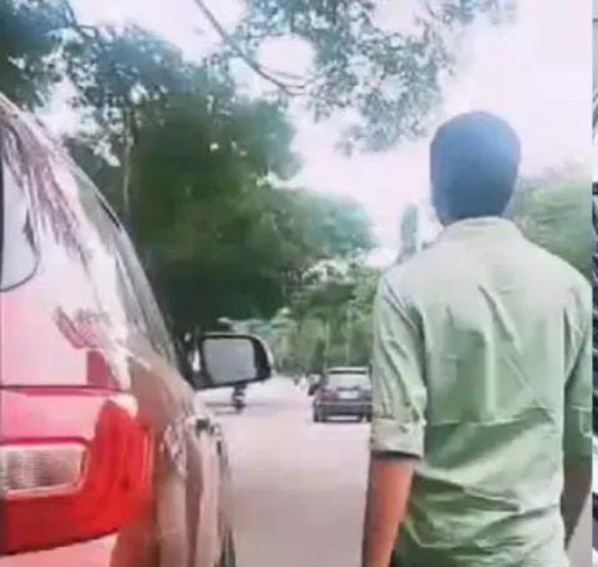 ಕಾನೂನು ಸುವ್ಯವಸ್ಥೆ ಮರೆಯಾಯ್ತಾ!? ಸರ್ಕಾರಿ ವಾಹನದಲ್ಲೇ ಗನ್ ಹಿಡಿದು ಪೋಸ್ ಕೊಟ್ಟ ಯುವಕ!