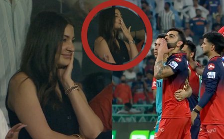 RCB ಗೆಲ್ಲುತ್ತಿದ್ದಂತೆಯೇ ವಿರಾಟ್’ನಿಂದ ಅನುಷ್ಕಾಗೆ ಪ್ಲೈಯಿಂಗ್ ಕಿಸ್! ವಿಡಿಯೋ ವೈರಲ್