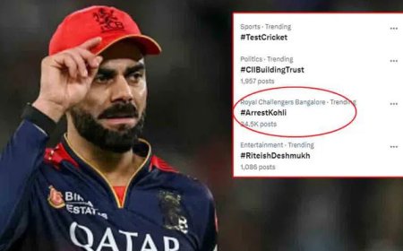 ಬೆಂಗಳೂರಿನಲ್ಲಿ ಕಾಲ್ತುಳಿತ ಕೇಸ್: ಕೊಹ್ಲಿ ಬಂಧನಕ್ಕೆ ಒತ್ತಾಯಿಸಿ #ArrestKohli ಹ್ಯಾಶ್’ಟ್ಯಾಗ್ ಟ್ರೆಂಡಿಂಗ್