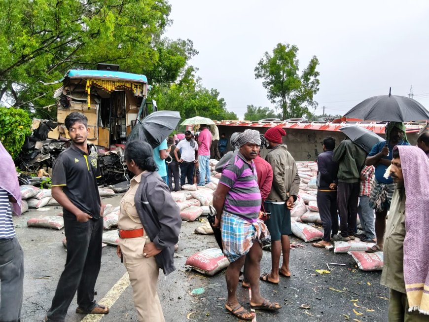 ಖಾಸಗಿ ಬಸ್​- ಲಾರಿ ಮುಖಾಮುಖಿ ಡಿಕ್ಕಿ; ಸ್ಥಳದಲ್ಲೇ ಮೂವರ ದುರ್ಮರಣ! ಹಲವರು ಗಂಭೀರ 